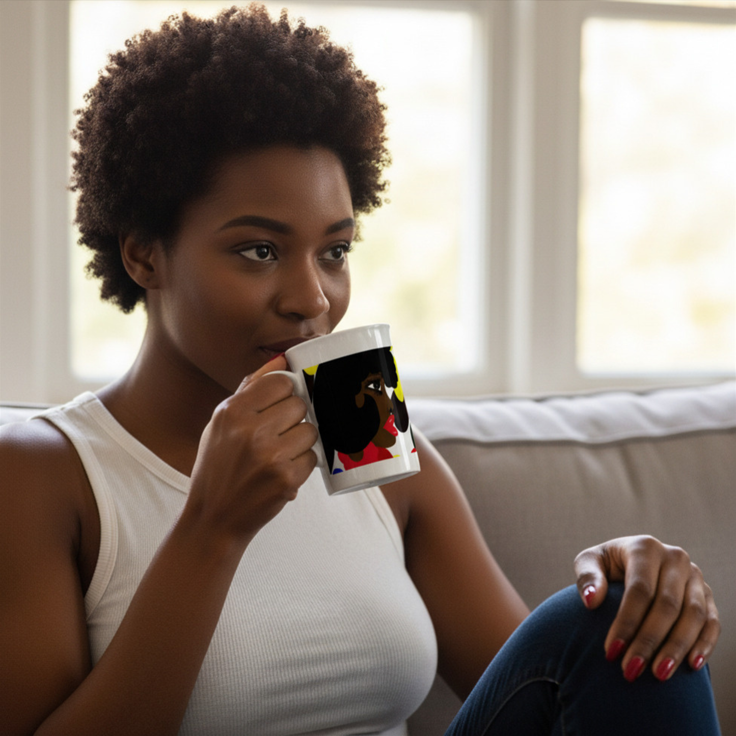 The Simone Porcelain Slim Mug
