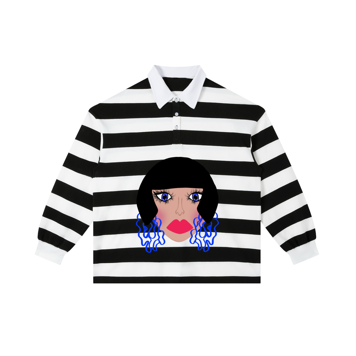 Gia Color Block Stripe Polo Shirt