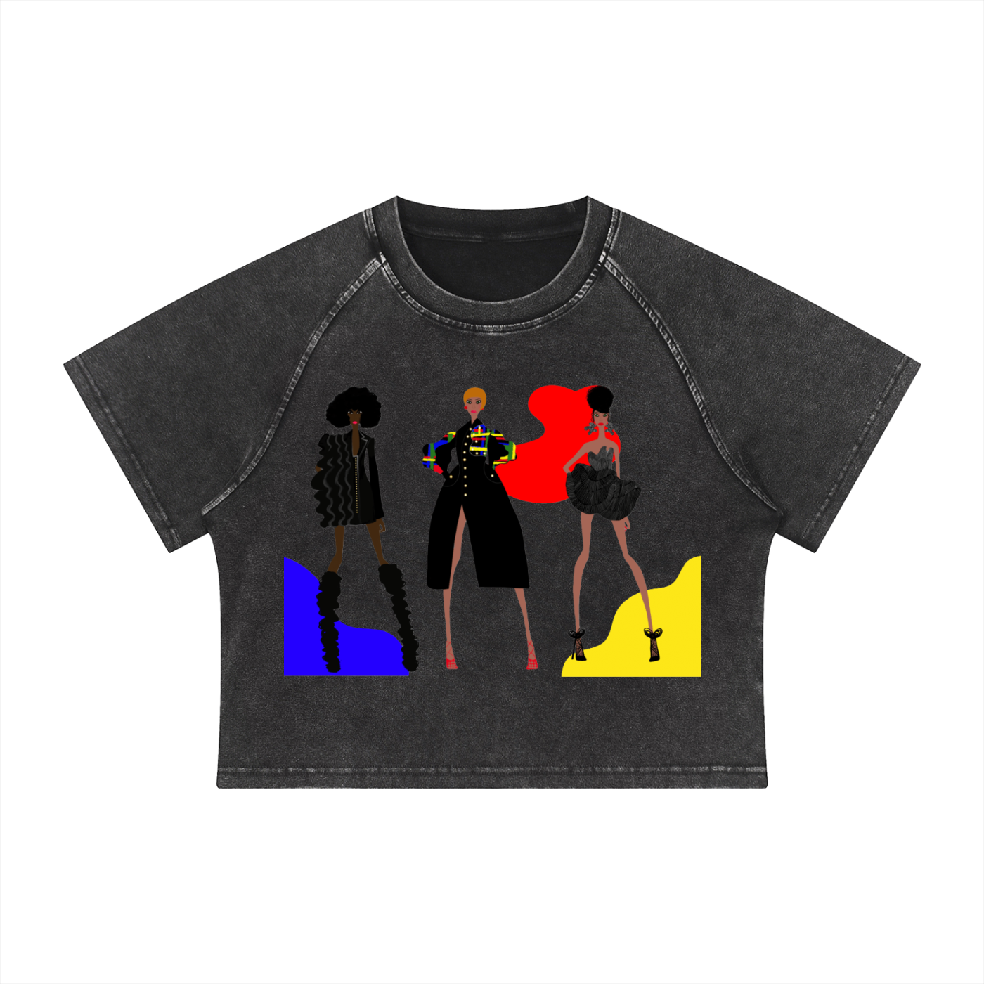 The Runway Collective Mineral Wash Raglan Crop T-Shirt