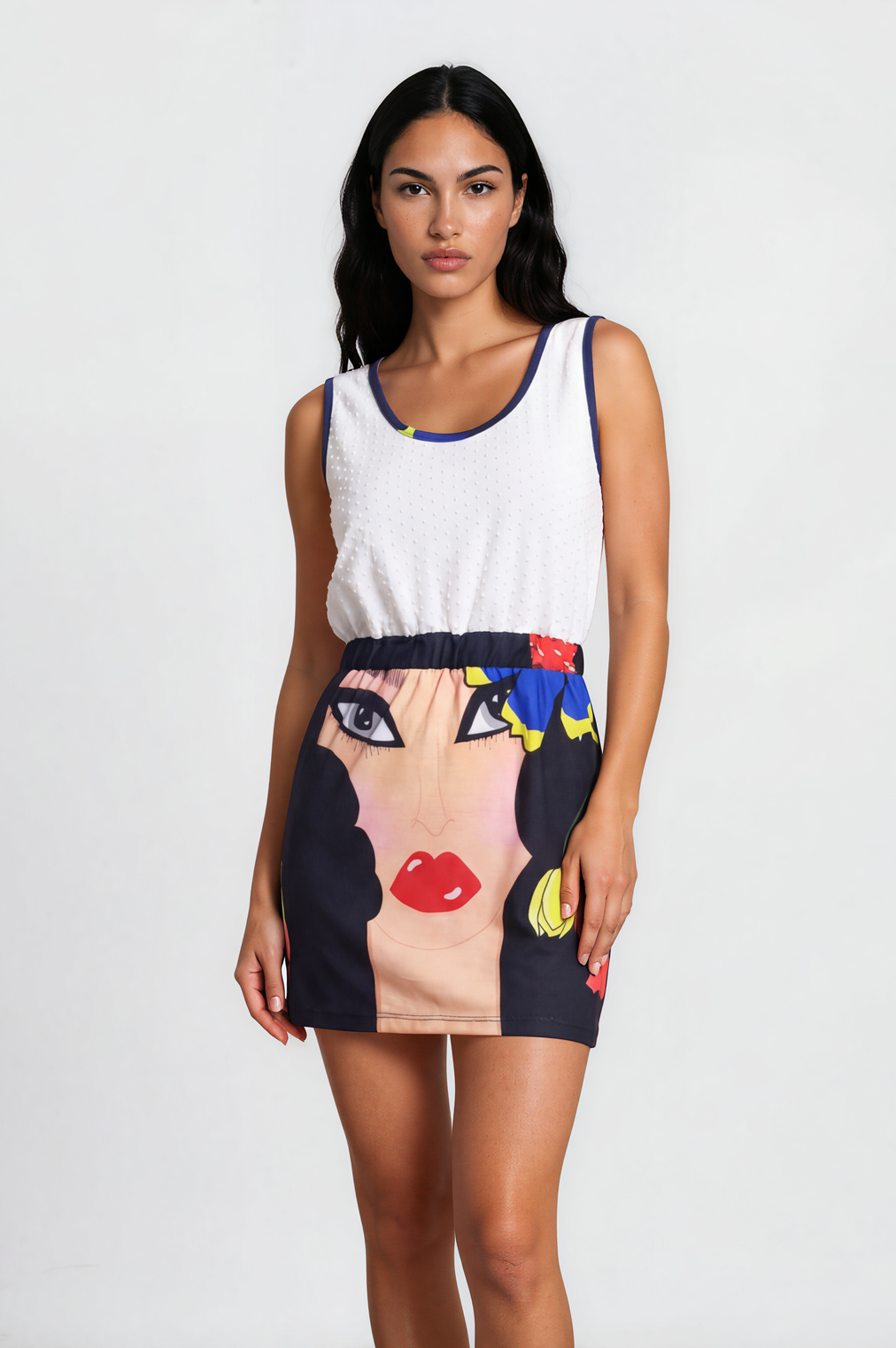 Colette Illustrated Upcycled Tank Dress