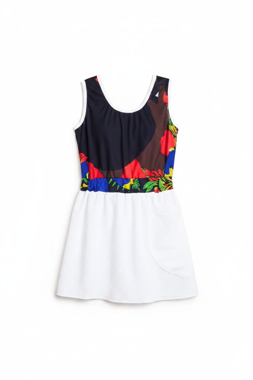 Simone Illustrated Upcycled Tank Dress
