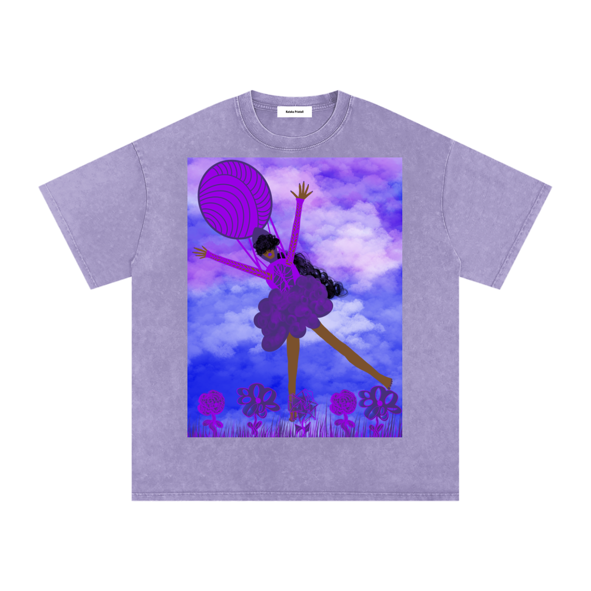 Up and Away Snow Washed Oversized Cotton T-Shirt