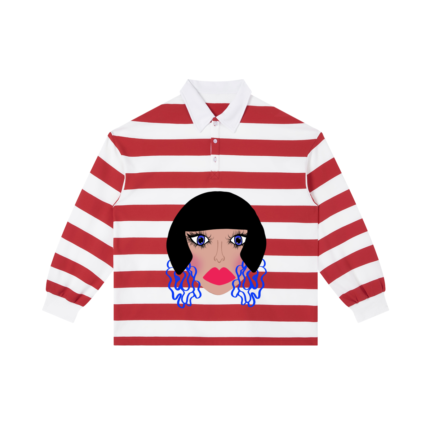 Gia Color Block Stripe Polo Shirt