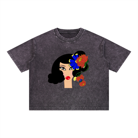 Valentina Mineral Wash Boxy Cotton T-Shirt