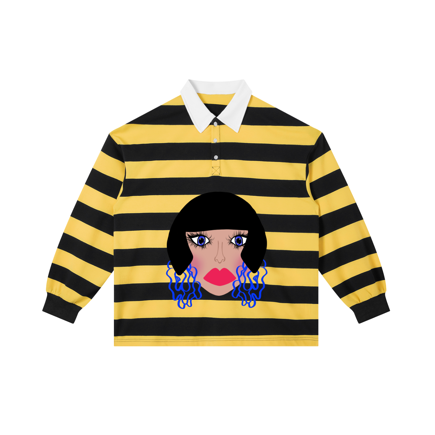 Gia Color Block Stripe Polo Shirt