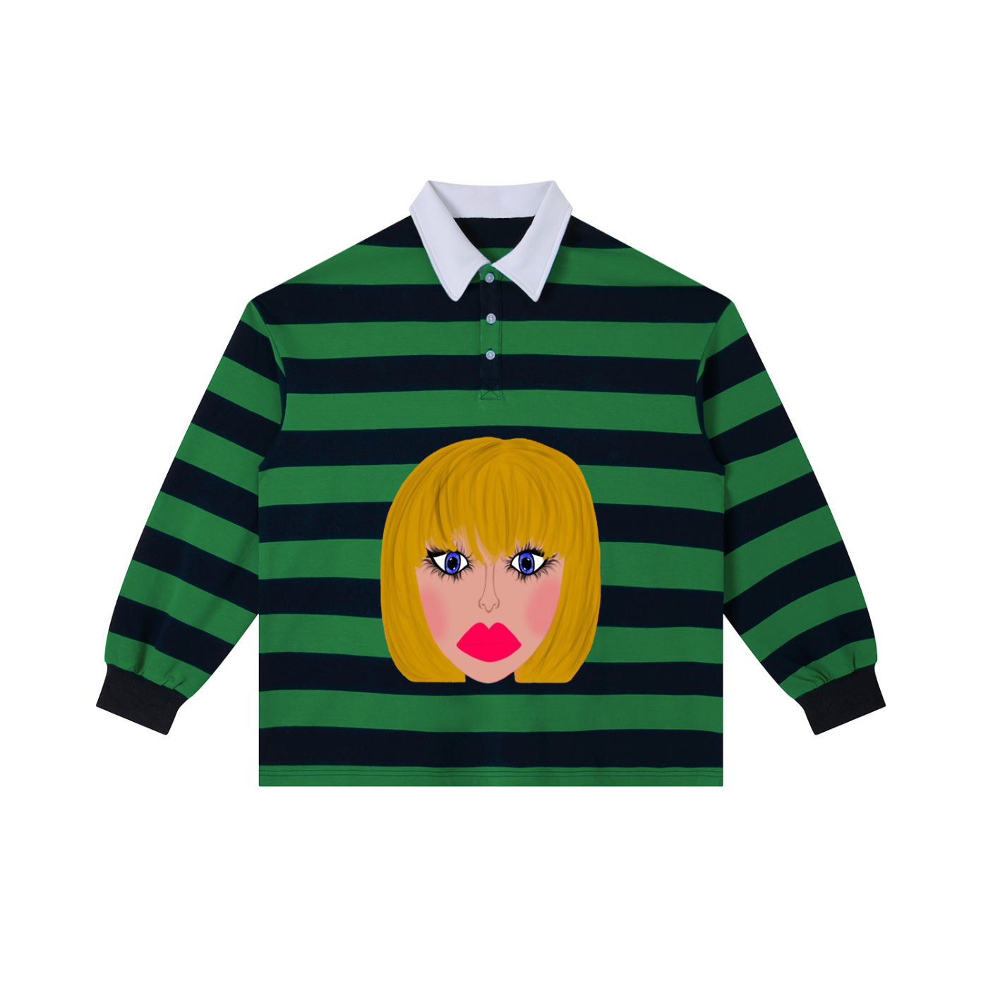 Color Block Stripe Polo Shirt