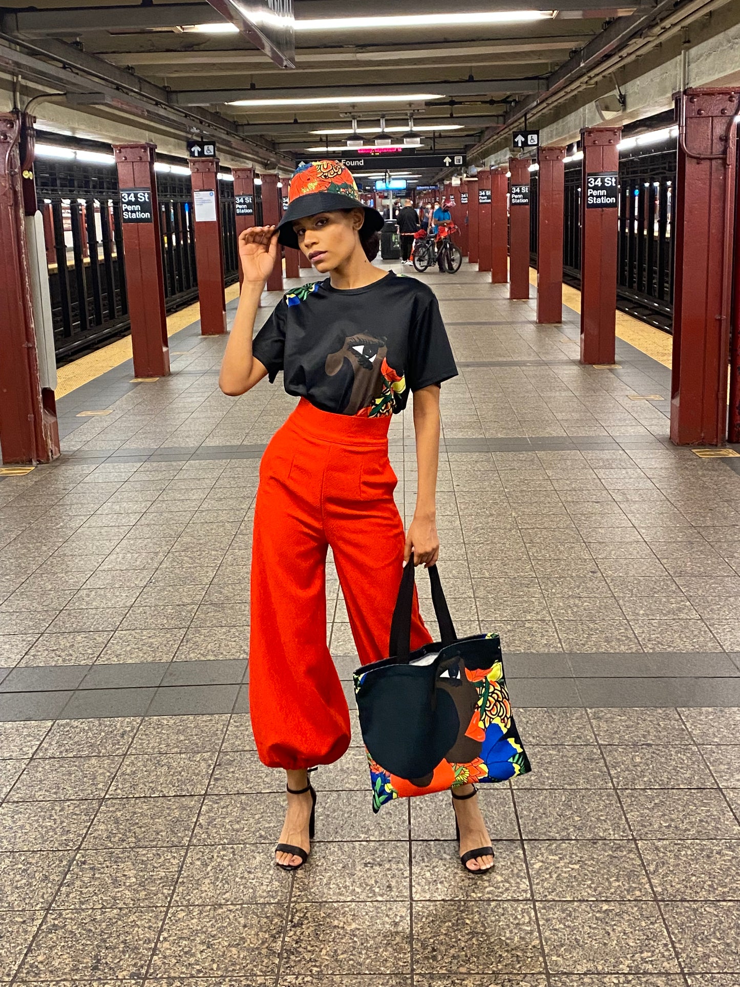 High Waist Jacquard Balloon Pants