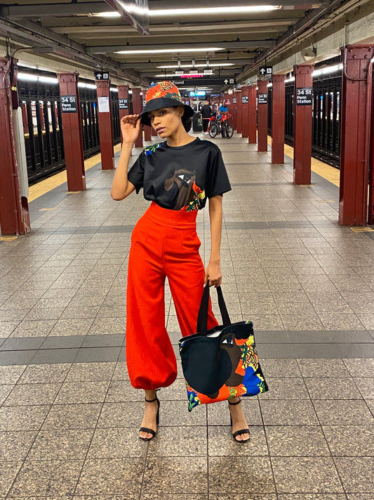 High Waist Jacquard Balloon Pants