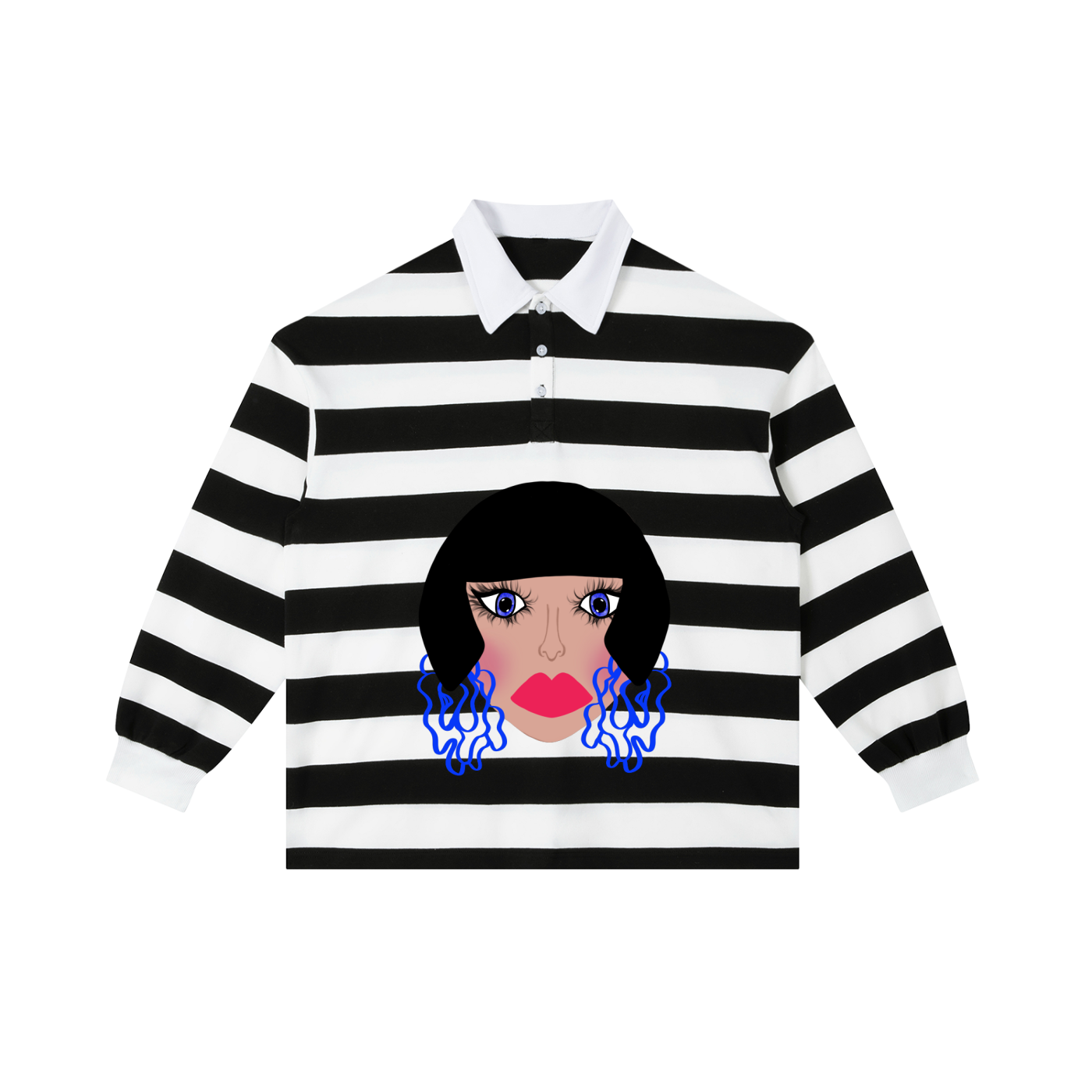 Gia Color Block Stripe Polo Shirt
