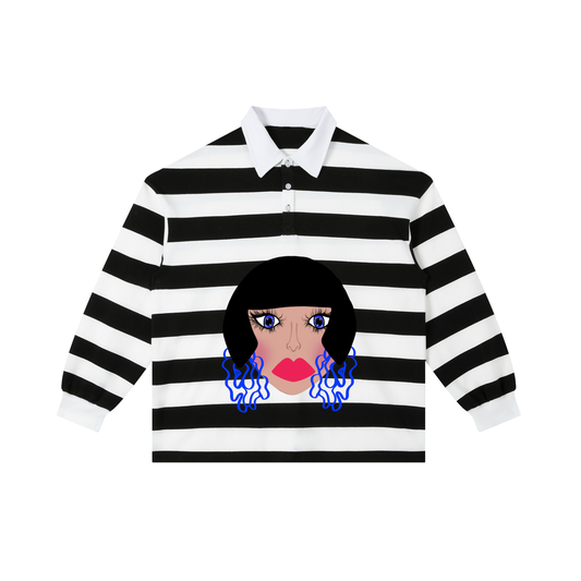Gia Color Block Stripe Polo Shirt