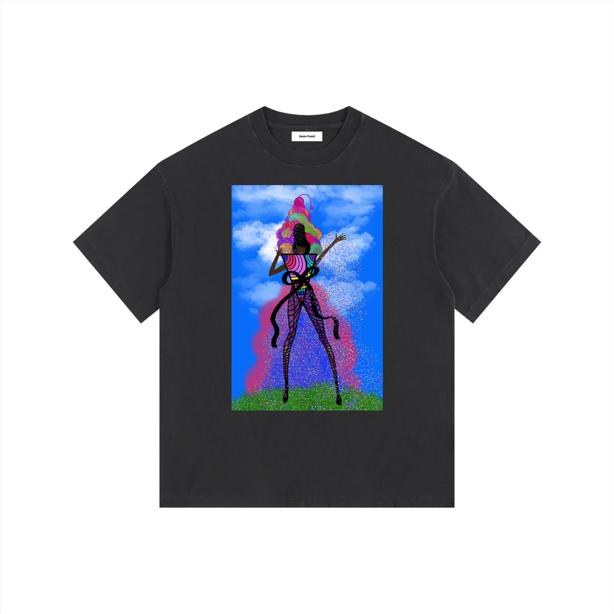 Ice Cream Vintage Washed Oversized Cotton T-Shirt