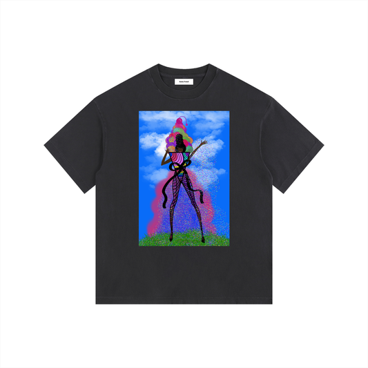 Ice Cream Vintage Washed Oversized Cotton T-Shirt