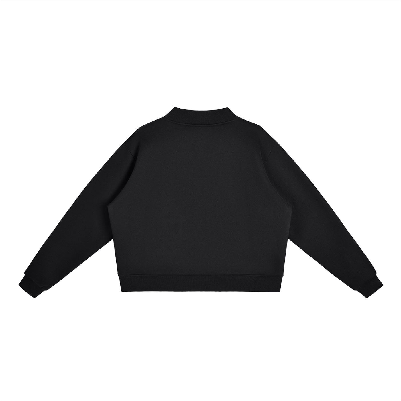 Midnight Weave Essential Fleece Mock-Neck Crew Sweatshirt