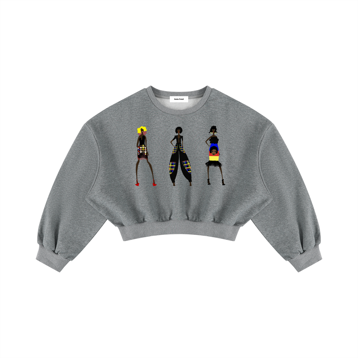 Style Society Women's Boxy Cropped Crewneck Sweatshirt