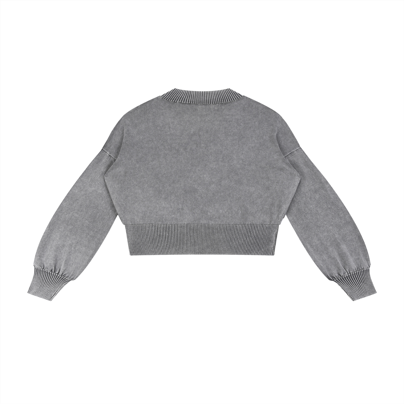 The Atelier Girls Mineral Wash Balloon Sleeve Cropped Sweater