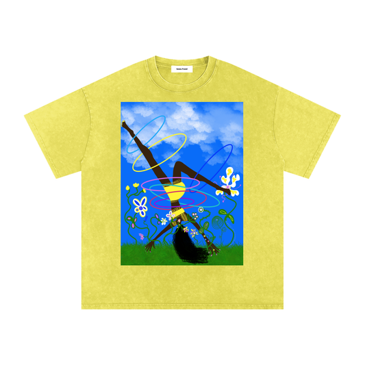 Cartwheel Snow Washed Oversized Cotton T-Shirt
