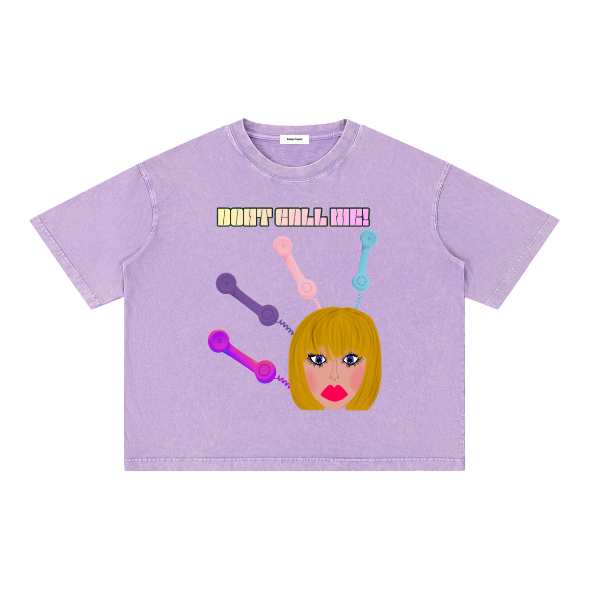 Sydney Telephone Mineral Wash Boxy Cotton T-Shirt