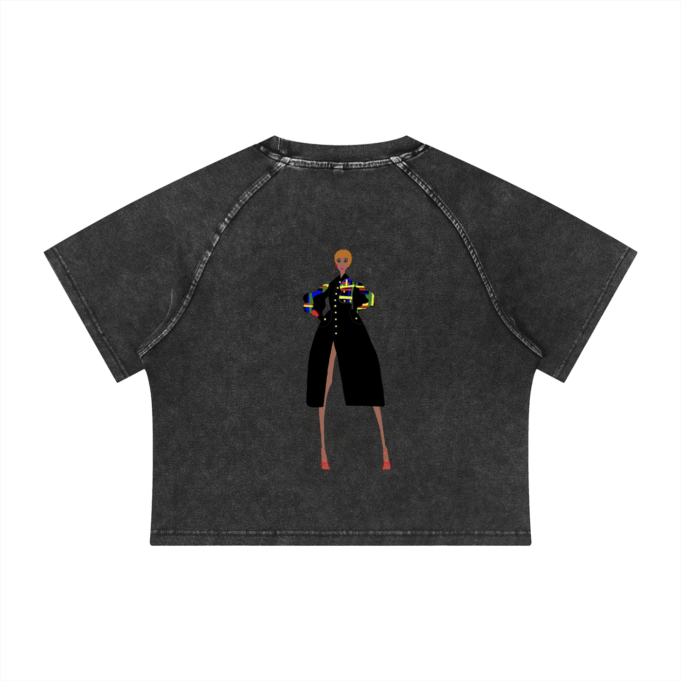 The Runway Collective Mineral Wash Raglan Crop T-Shirt
