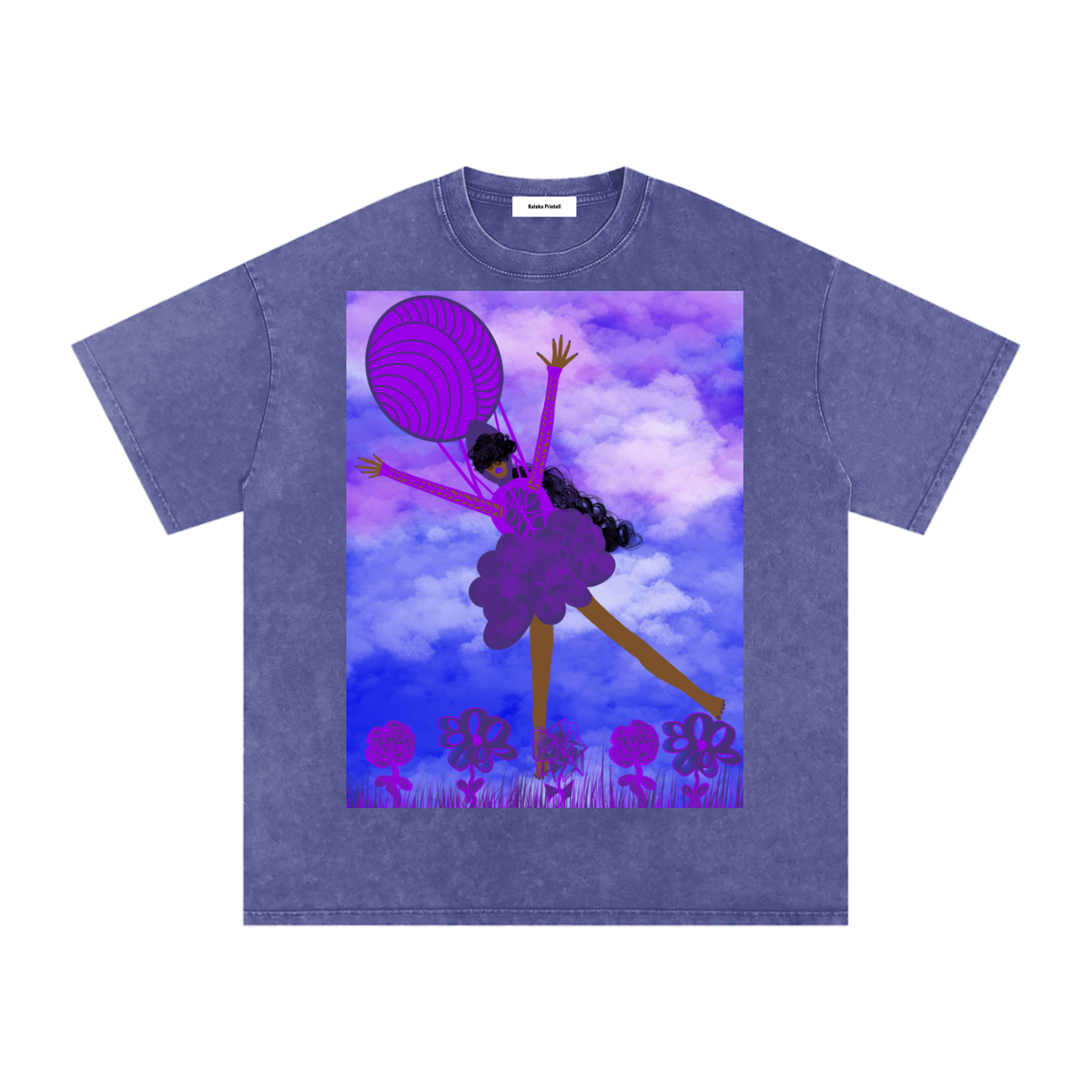 Up and Away Snow Washed Oversized Cotton T-Shirt