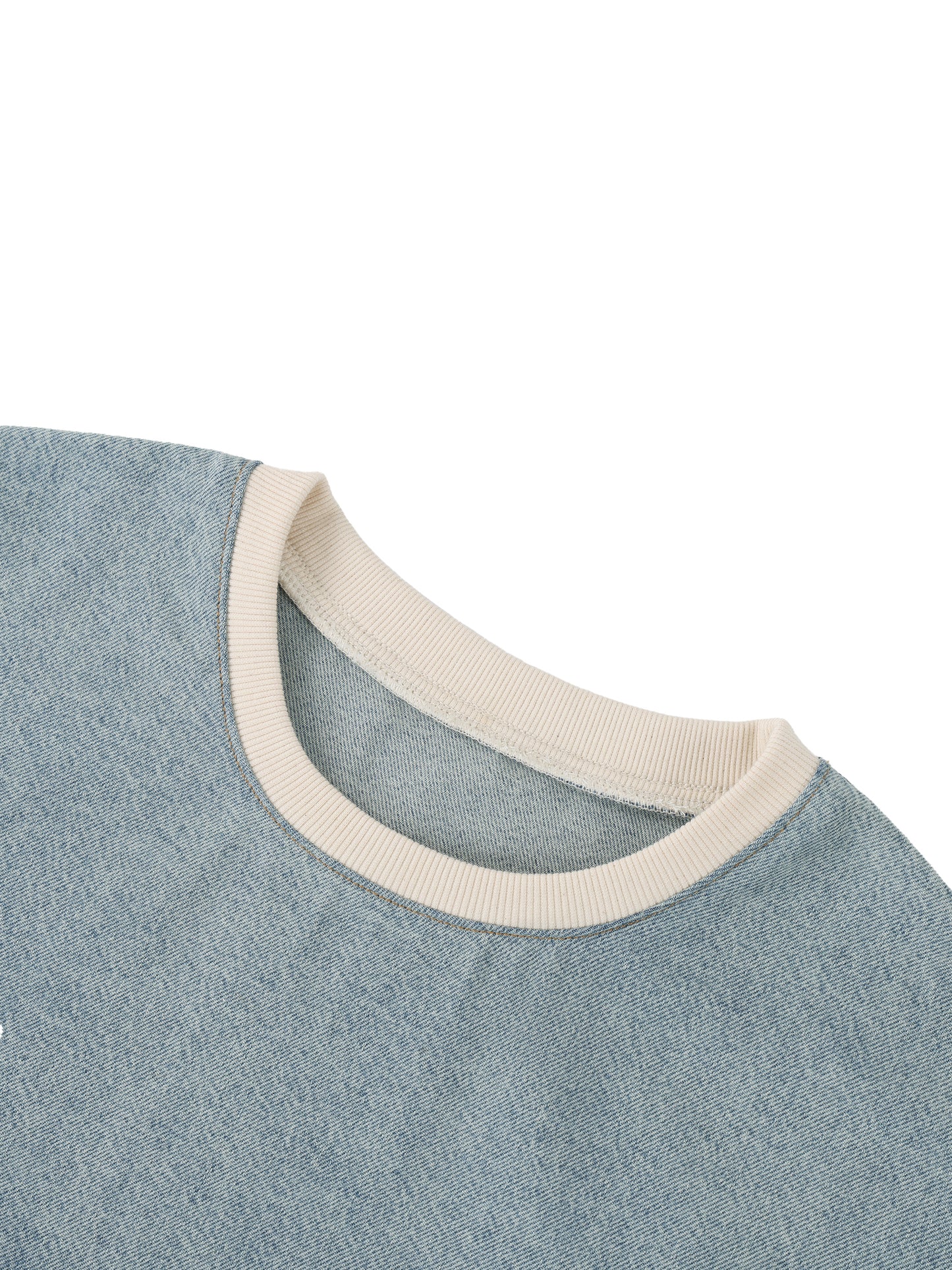 Jade Vintage Wash Boxy Raw Hem Denim T-Shirt